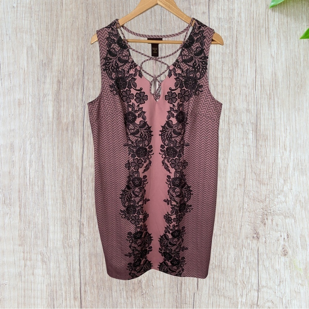 Bold Elements Light Pink Lace Up Dress NWT Size 1X